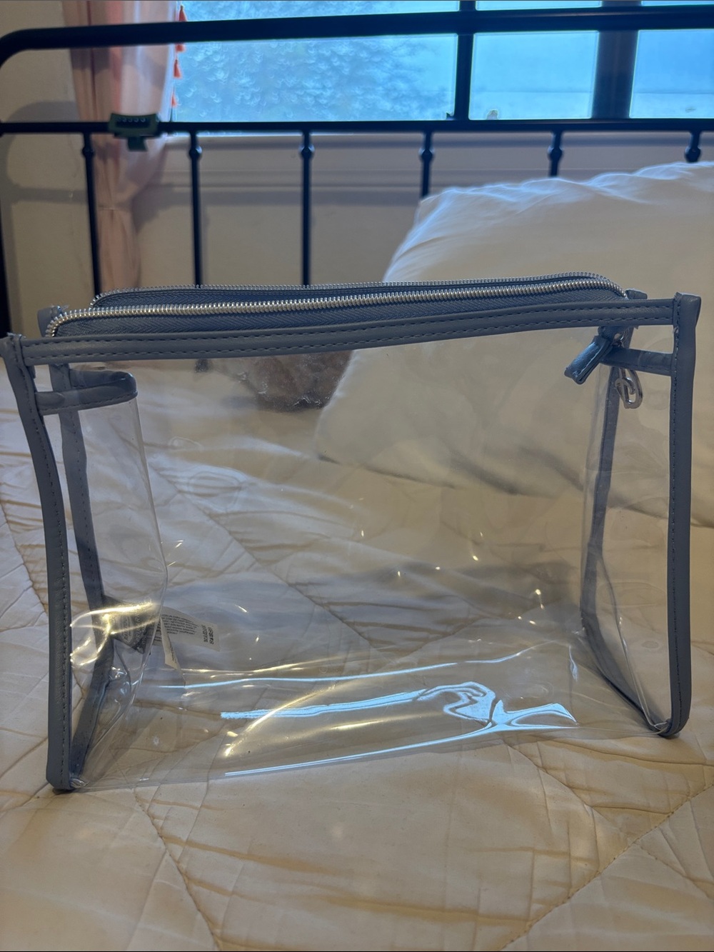 Primark Clear Travel Pouch with Light blue Trim